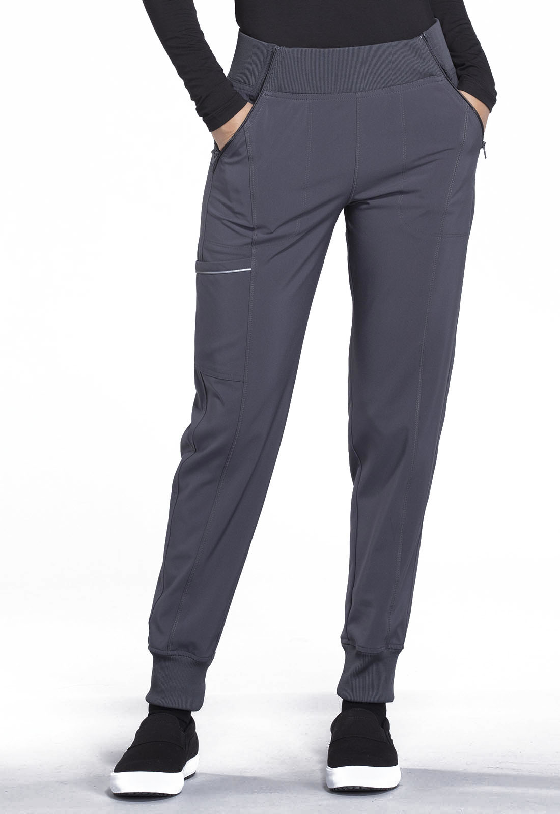 MID RISE TAPERED LEG JOGGER PANT PEWTER LG