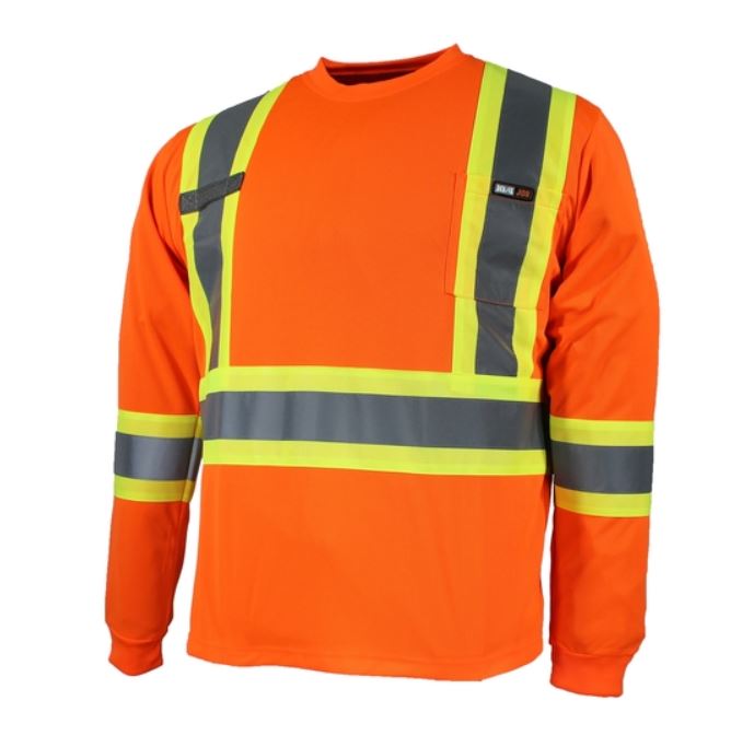 T-SHIRT 100% POLY LONGSLEEVES REFLECT ORANGE 4XL