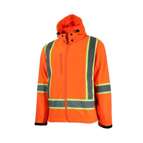 10-4 HI VIZ SOFTSHELL JACKET DETACH HOOD SMALL