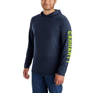 CARHARTT TK6654 M FORCE RLXDFIT MW LS GRPHC NAVY