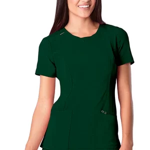 INFINITY ROUND NECK TOP HUNTER GREEN