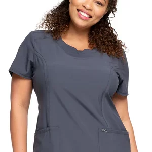 INFINITY ROUND NECK TOP PEWTER