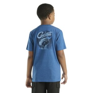 CARHARTT KIDS SHORT SLEEVE POCKET FISH T-SHIRT/ 19-4044 HTR LIMOGES CA66