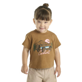 CARHARTT KIDS SHORT SLEEVE VEHICLE T-SHIRT/CARHARTT BROWN/ PINK HTHR