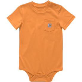 CARHARTT KIDS SHORT SLEEVE POCKET BODYSUIT/ 16-1453 EXOTIC ORANGE
