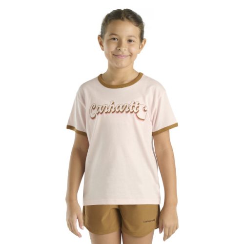CARHARTT KIDS SHORT-SLEEVE RINGER LOGO T-SHIRT POTPOURRI MA1