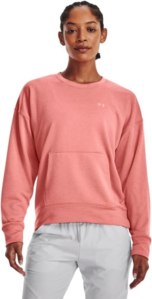UA WOMENS FISH PRO TERRY CREW PINK