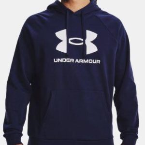 UA RIVAL FLEECE LOGO HOODIE NAVY