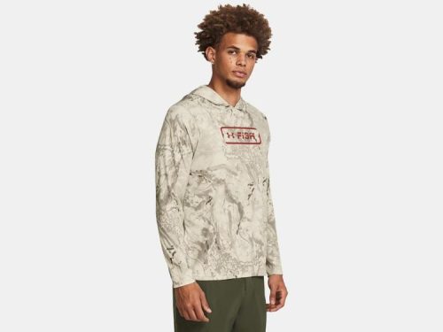 UA ISO-CHILL SHOREBREAK CAMO HOODIE BROWN