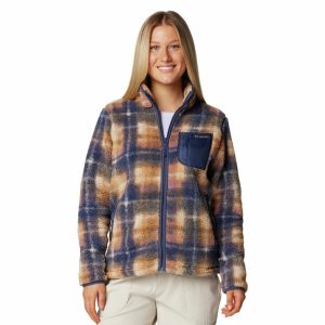 COLUMBIA LADIES WEST BEND PRINT FULL ZIP II FIG OMBLUR