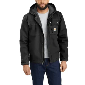 CARHARTT WASHED DUCK SHERPA LINED UTILITY JACKET BLACK