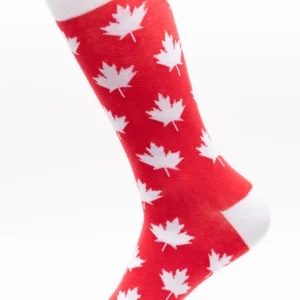 MOJJA SOCKS MAPLE LEAF ON RED MEN'S 7-12