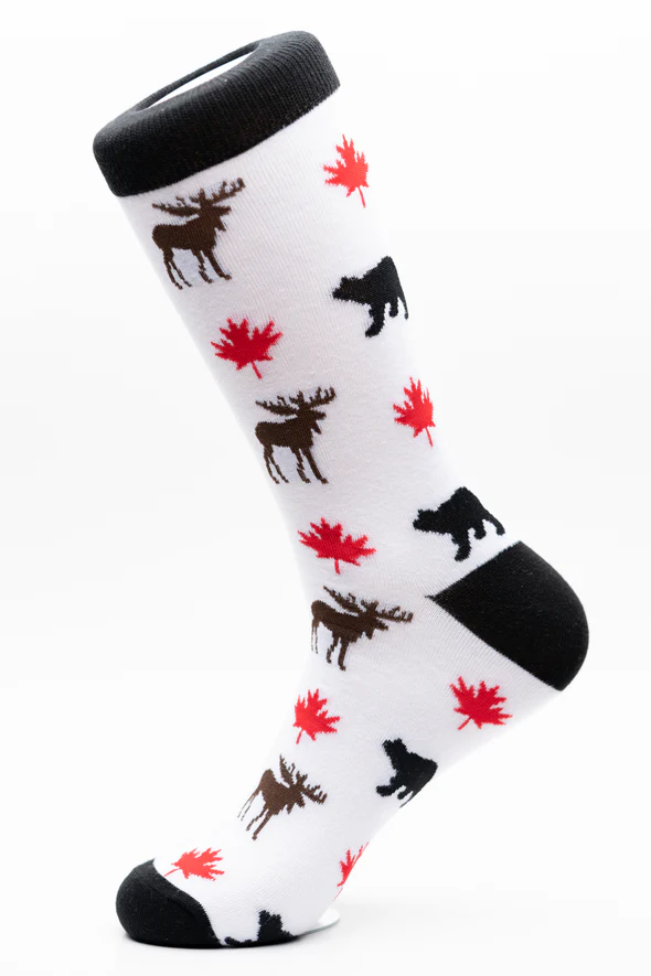 MOJJA SOCKS MAPLE LEAF, MOOSE, BEAR MEN'S 7-12