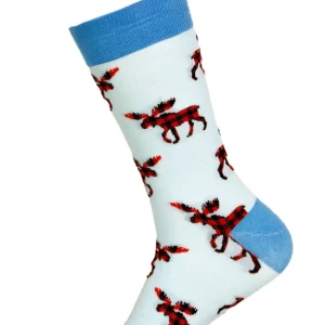 MOJJA SOCKS MOOSE PLAID MEN'S 7-12