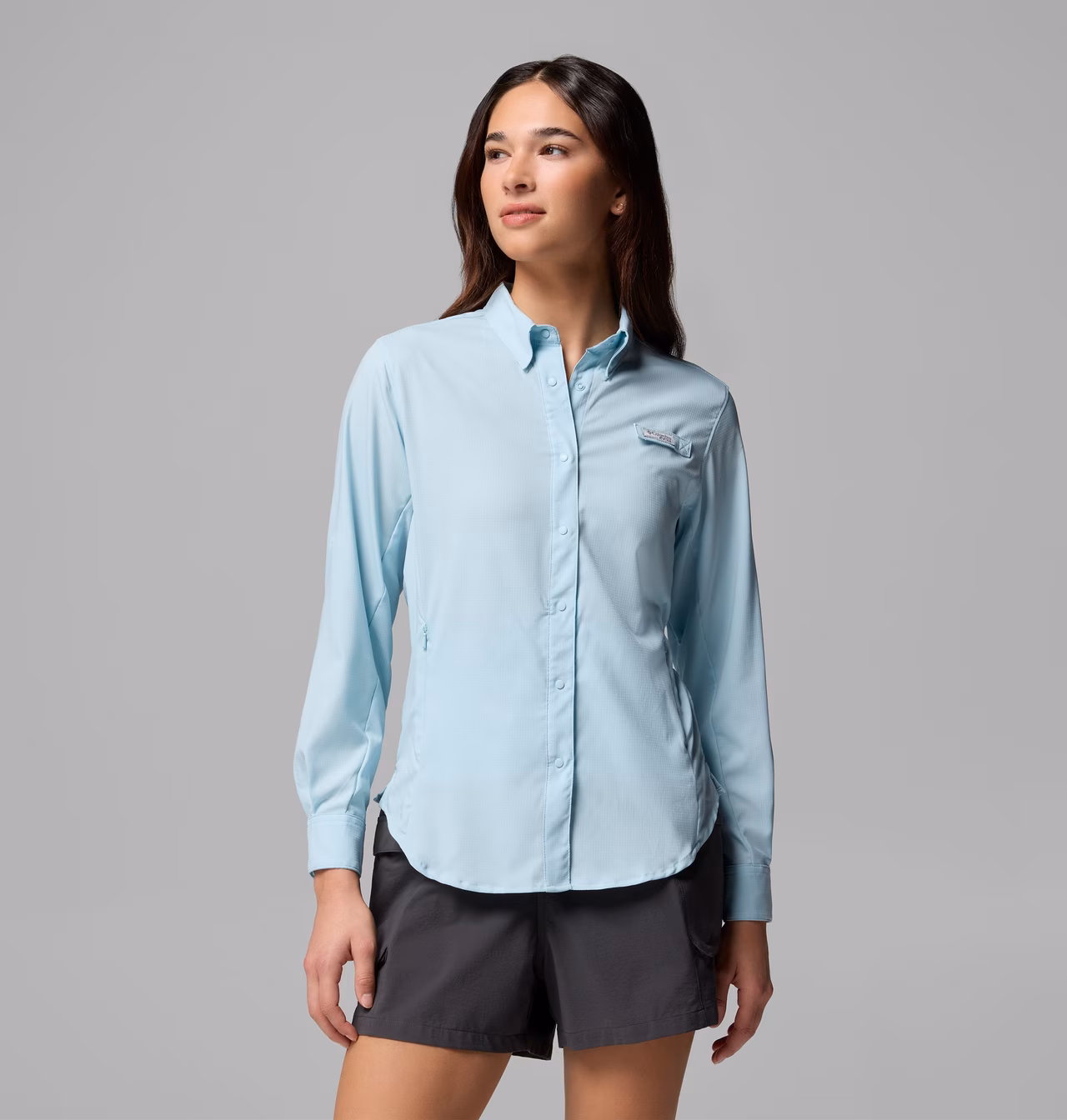 COLUMBIA WOMENS TAMIAMI II LS SHIRT - MARINE LIGHT