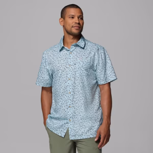 COLUMBIA SUPER SLACK TIDE CAMP SHIRT, MARINE LIGHT GONE FISHING