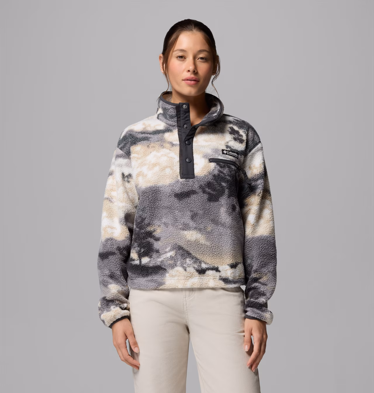 COLUMBIA WOMEN'S HELVETIA II PRINTED CROPPED HALF, SHARK, DREAMING