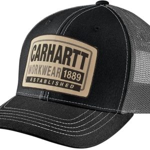 CARHARTT AH7336 M CANVAS MESH BACK PATCH CAP GRAY