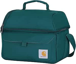 CARHARTT INSULATED 12 CAN TWO COMPARTMENT LUNCH COOLER GREEN