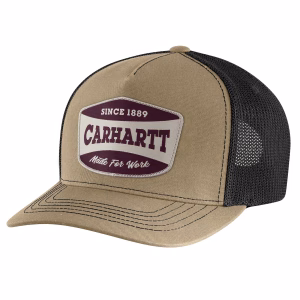 CARHARTT AH7336 M CANVAS MESH BACK PATCH CAP KHAKI