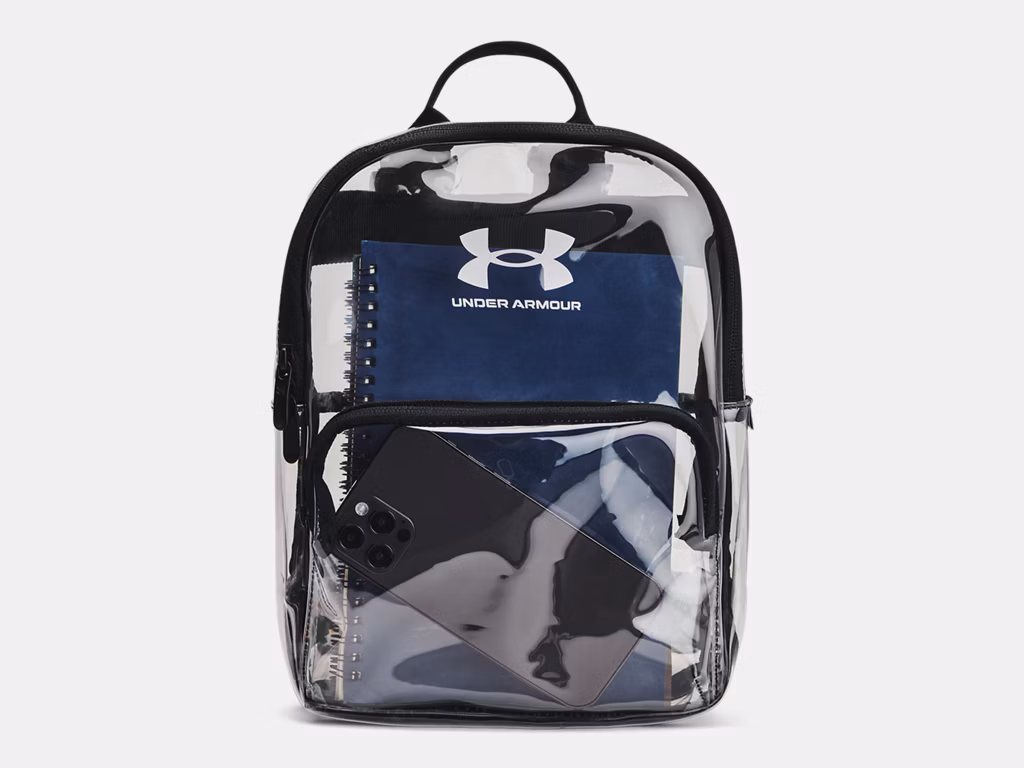 UA ESSENTIAL MINI CLEAR BACKPACK BLK/WH