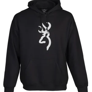 BROWNING HOODIE, BRANDED, BLACK