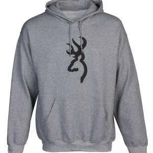 BROWNING HOODIE, BRANDED, HTHR GRAY