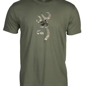 BROWNING CAMO BUCKMARK,SS SHIRT GREEN/OVIX