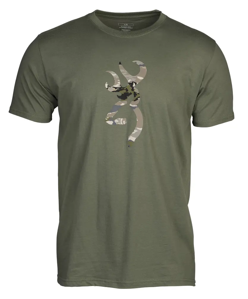 BROWNING CAMO BUCKMARK,SS SHIRT GREEN/OVIX