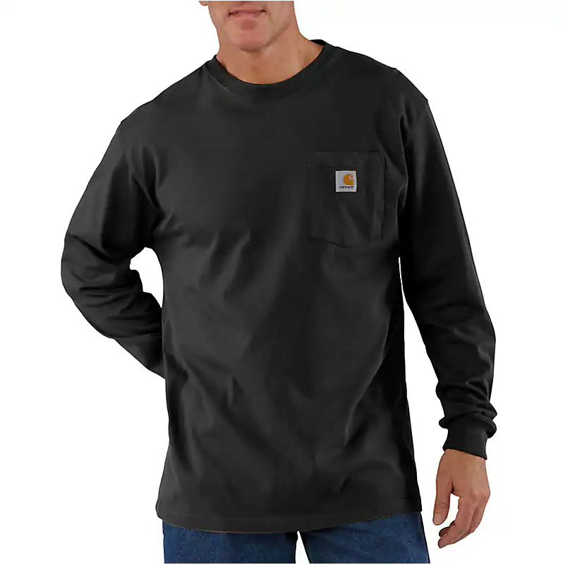 CARHARTT TK0126 M DEARBORN LSEFT LS PKT TSHRT BLACK
