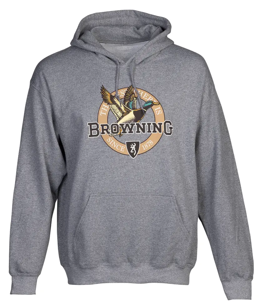 BROWNING HOODIE, VINTAGE EMBLEM, HTHR GRAY
