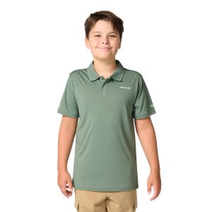 CARHARTT KIDS FORCE SUN DEFENDER SHORT SLEEVE POLO MED GREEN