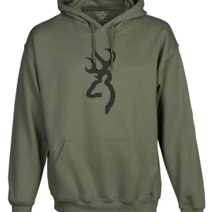 BROWNING HOODIE, BRANDED, GREEN